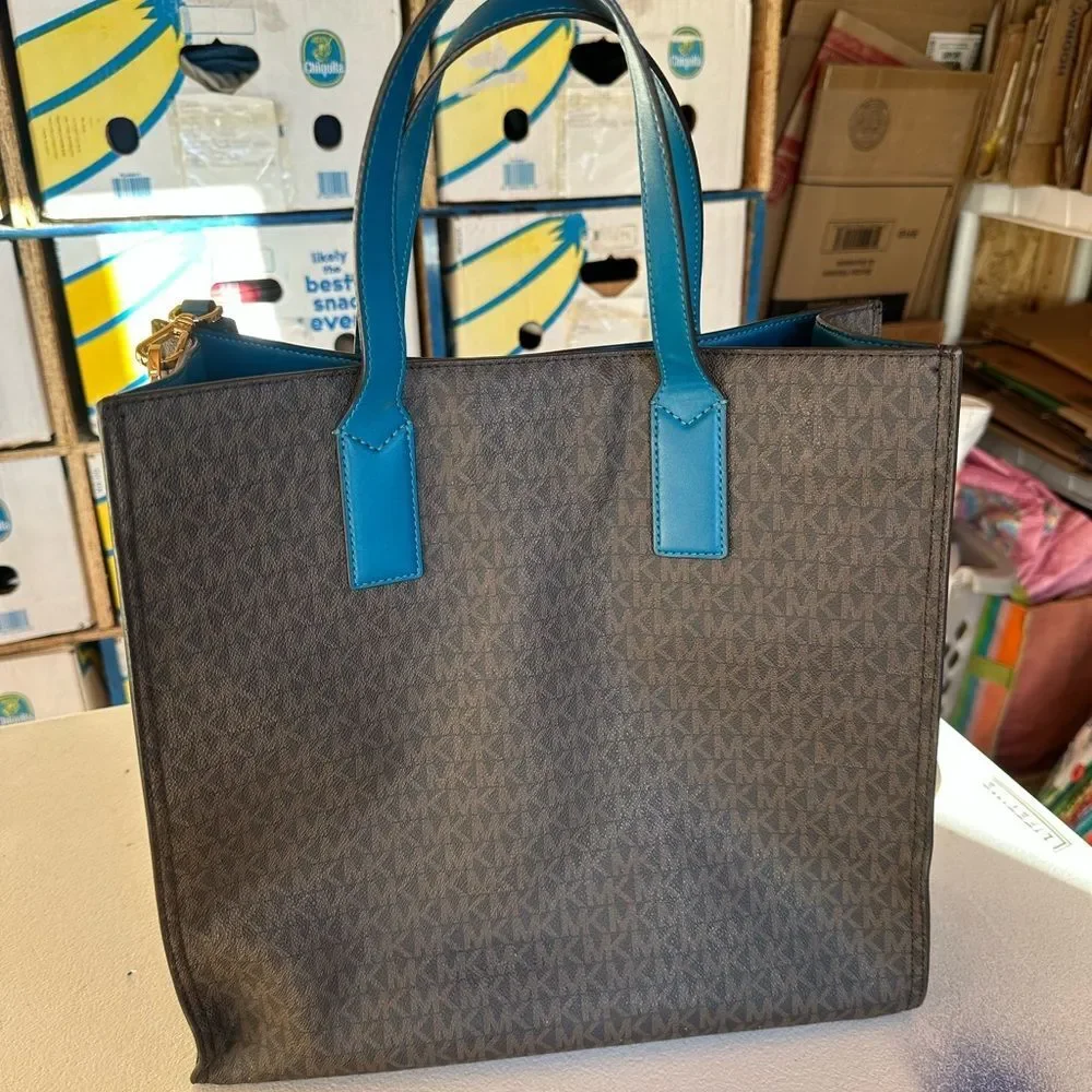 Michael Kors Blue and Brown Men's Bag